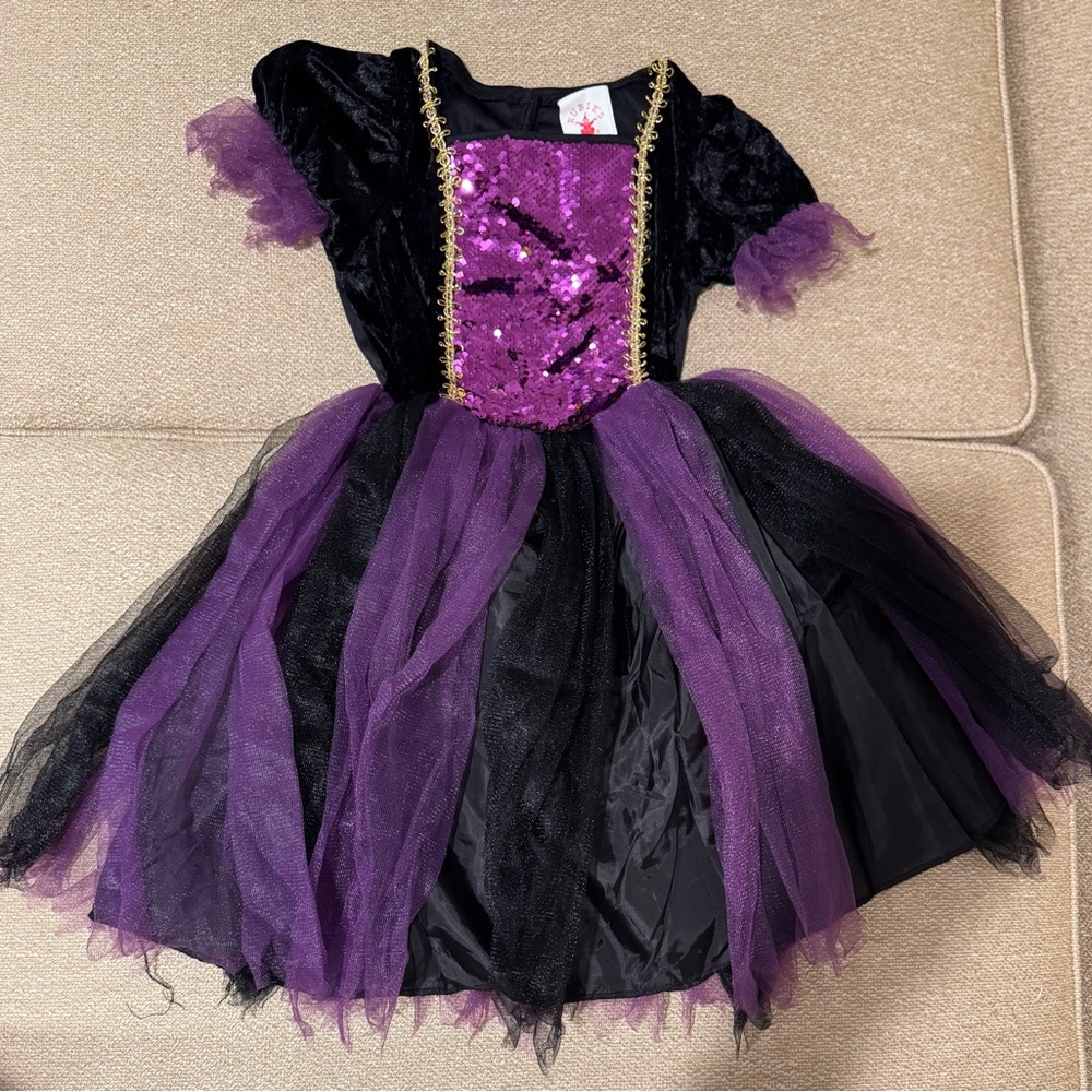 Beautiful Black and Purple Girl Witch Costume